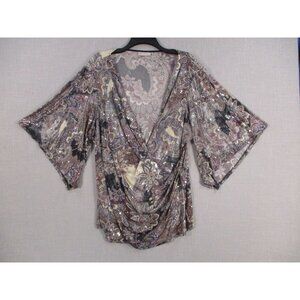 Vintage DB 1962 Sequin Paisley Kimono Style Top 2XL